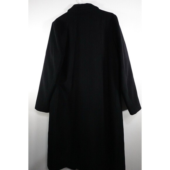 Quince Black Italian Classic Single Breasted Wool Coat Size Medium long warm - Picture 6 of 9